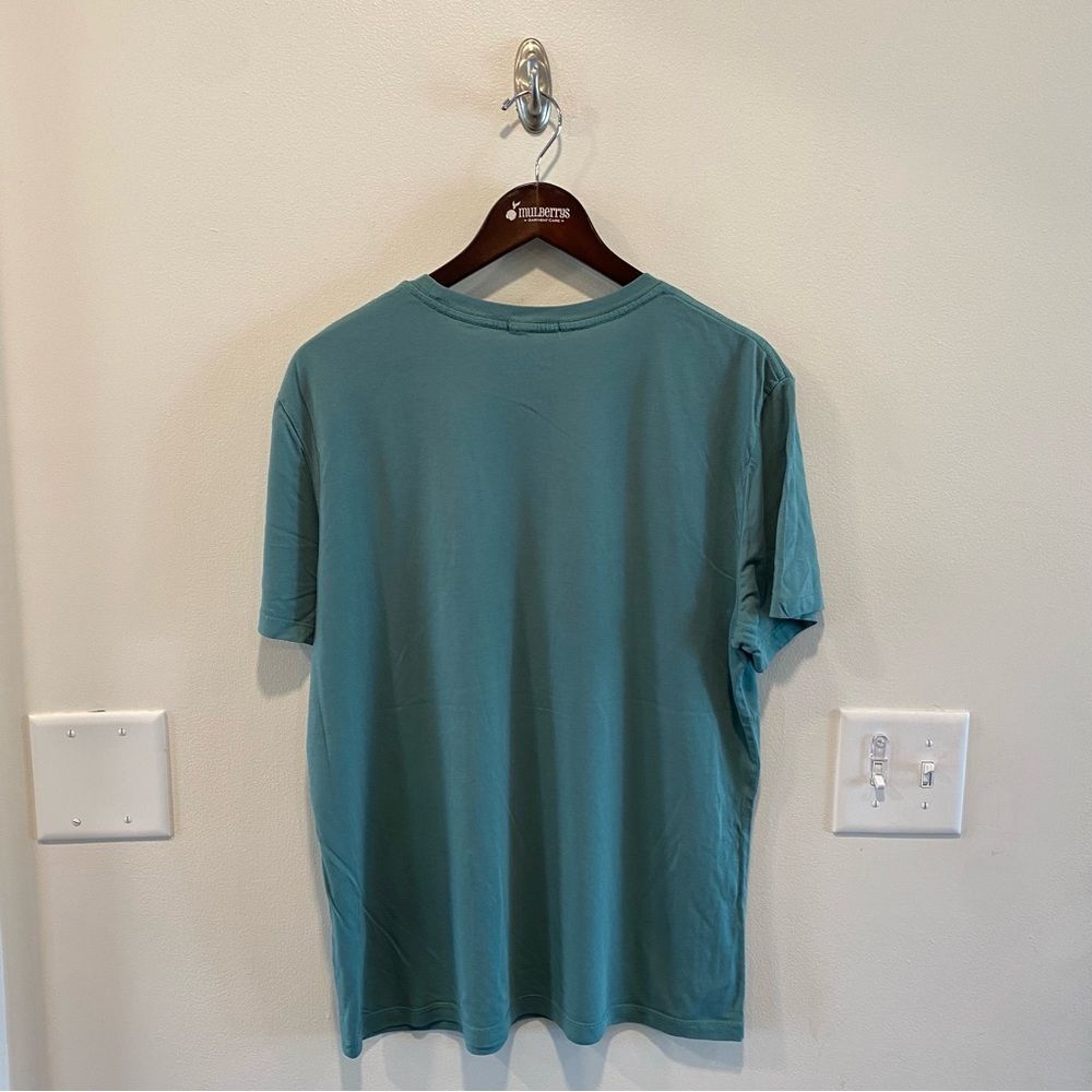Marine layer signature printed cotton tee  Men's size medium short sleeve green - Picture 7 of 9